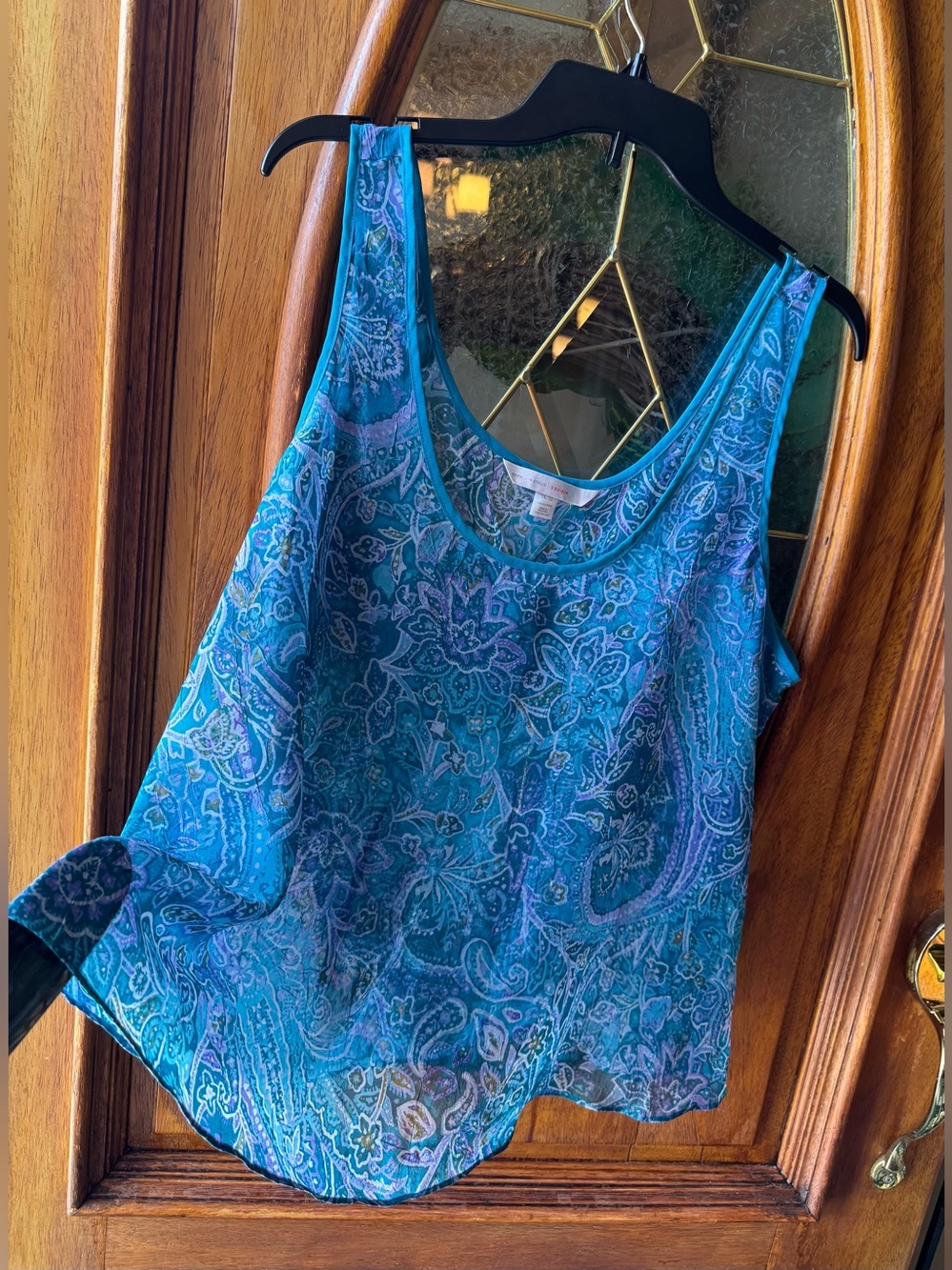 Cacique 18/20 Blue Paisley Scoop Neck top and shorts, lingerie set. NWOT - Picture 2 of 7